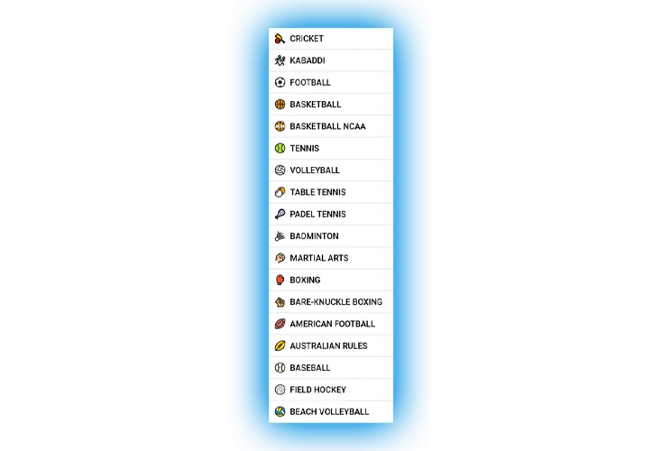 Browse the list of sports
