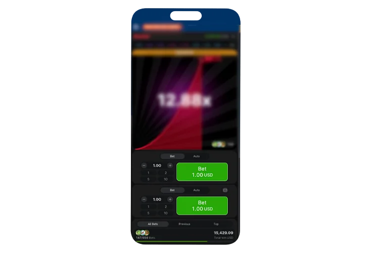 Selecting the bet amount