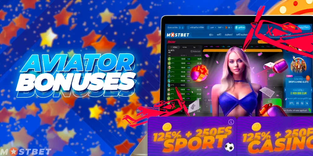 Bonuses in the Aviator game at Mostbet Casino